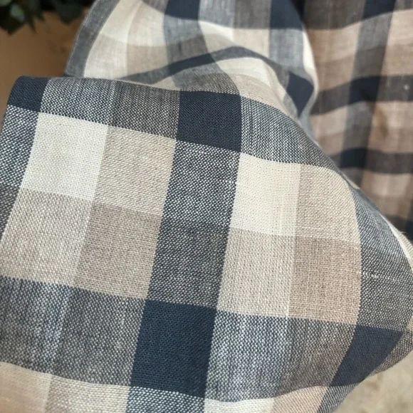 ORVIS 100% IMPORTED LINEN CASUAL CLASSIC BLUE&TAN PLAID BLAZER JACKET SZ 14 - Picture 10 of 14